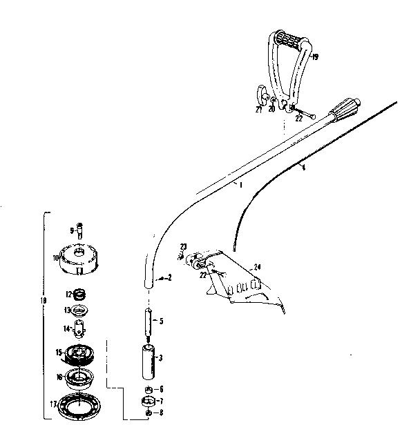 Drive Shaft Housing Diagram and Parts List for 234795420  Craftsman Trimmer