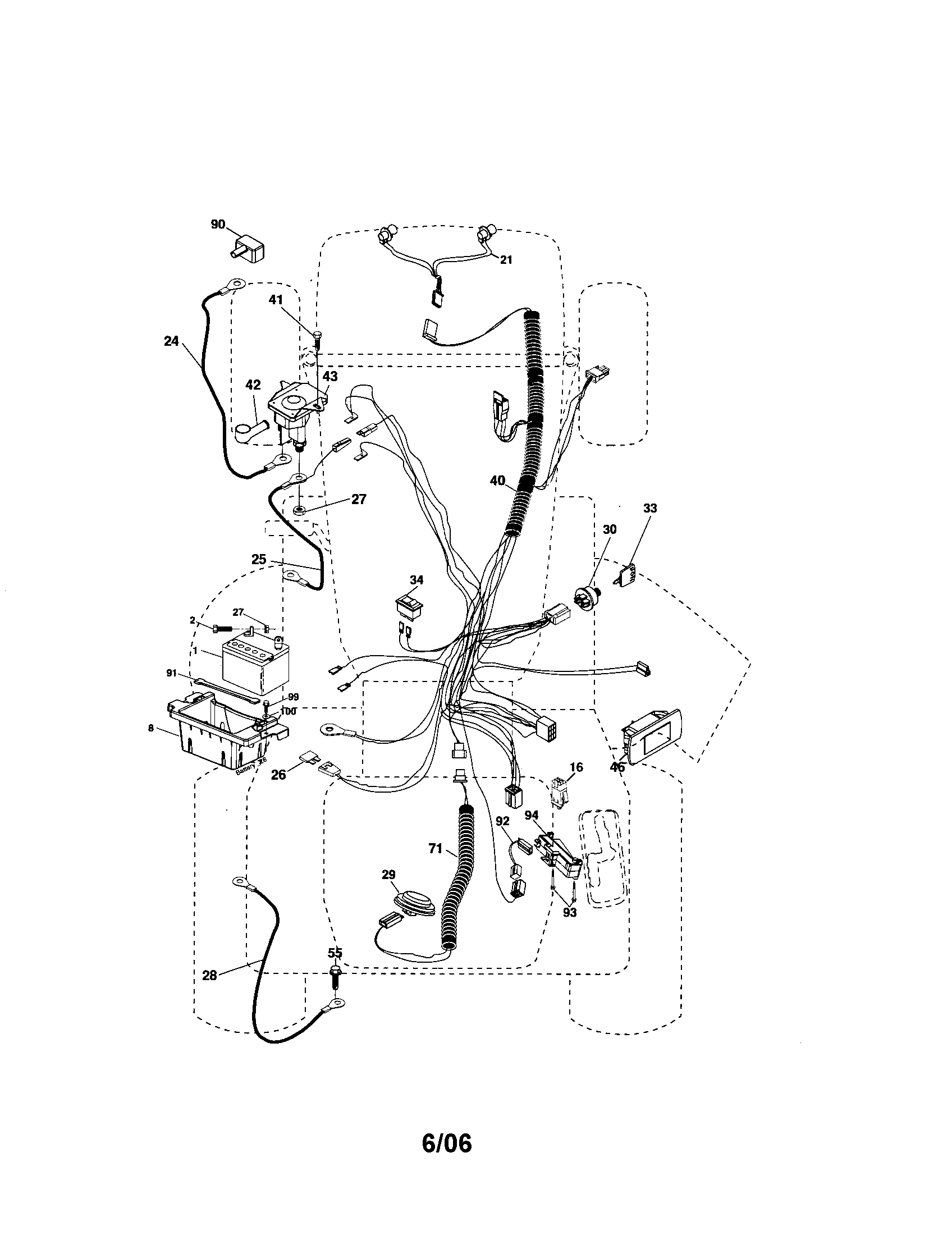 Electrical Diagram and Parts List for 917276680  Craftsman Lawn Tractor