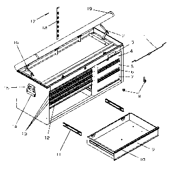 Chest Diagram and Parts List for 706619300  Craftsman Tool Stand & Cart