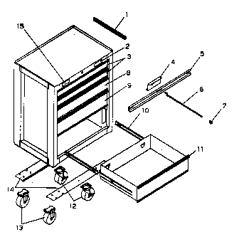 Chest Diagram and Parts List for 706623850  Craftsman Tool Stand & Cart