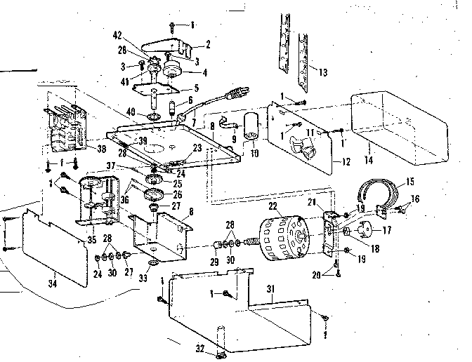Chassis Assembly Diagram and Parts List for 139655520  Craftsman Garage Door Opener