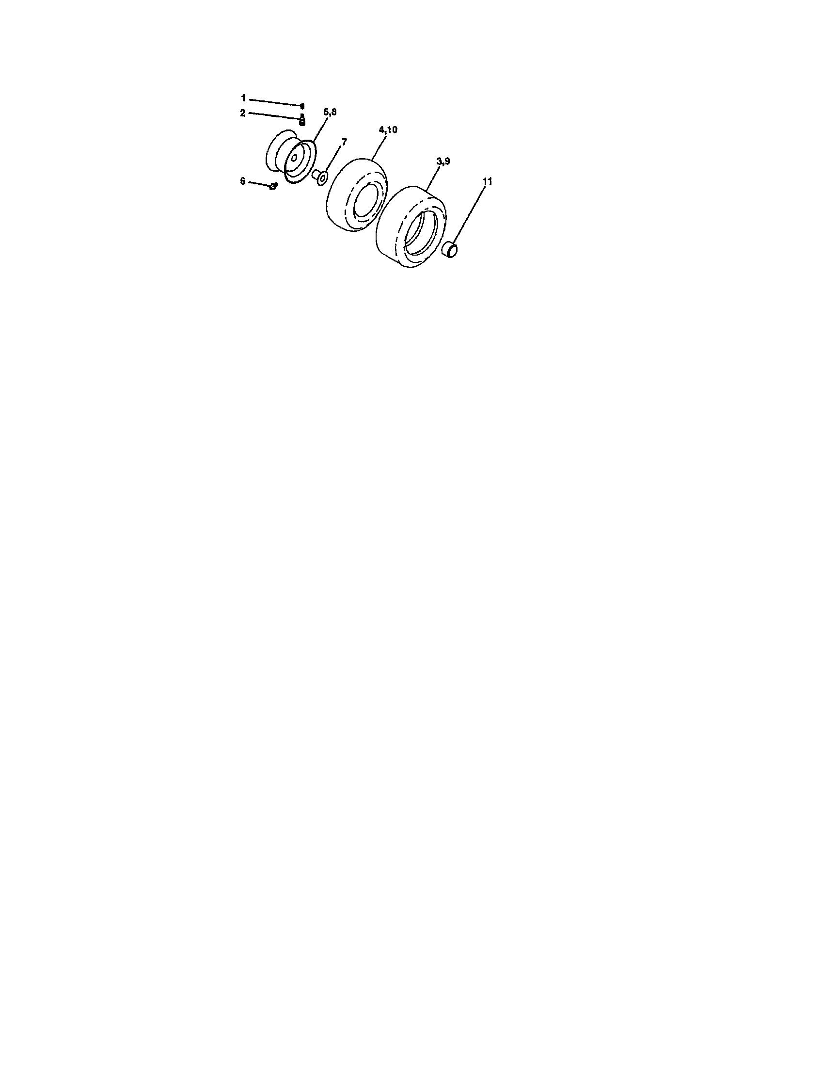 Wheels And Tires Diagram and Parts List for 917273402  Craftsman Lawn Tractor
