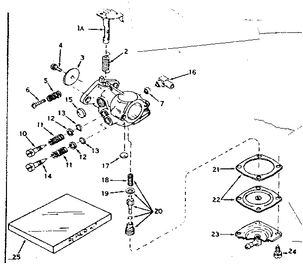 Carburetor Diagram and Parts List for 143187052  Craftsman Engine