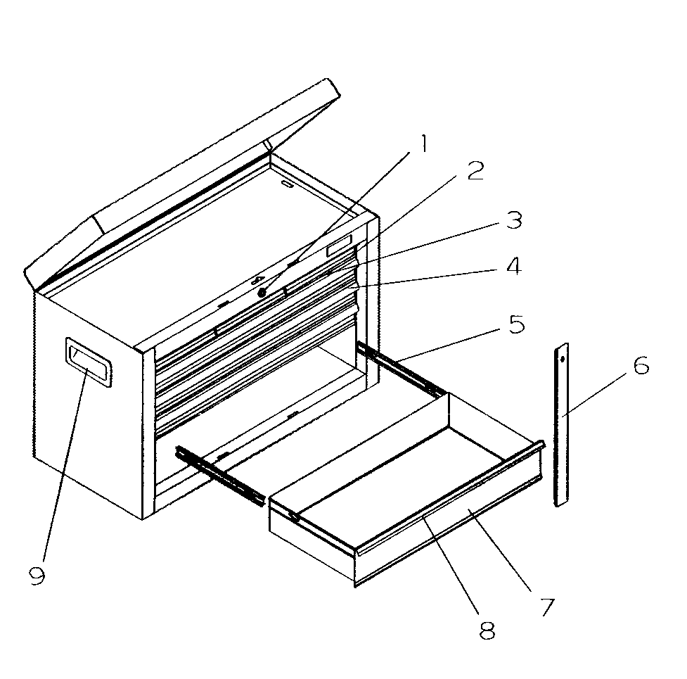 Chest Diagram and Parts List for 706597341  Craftsman Tool Stand & Cart