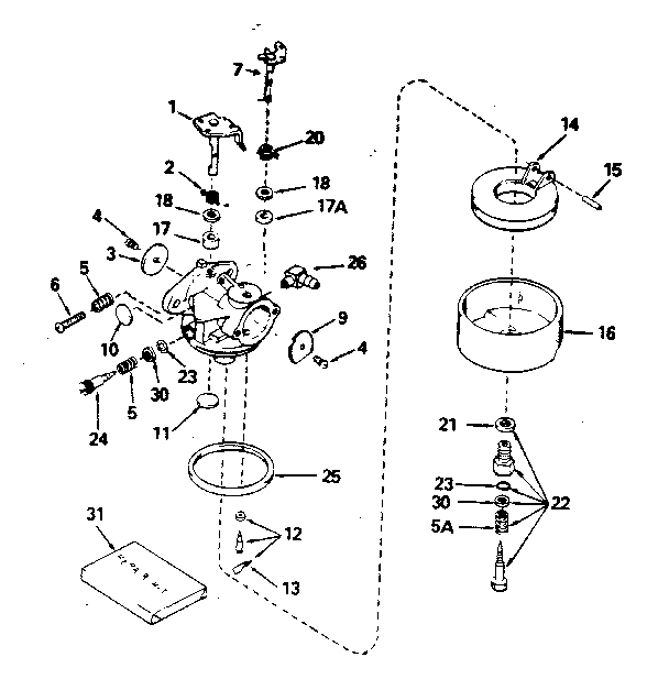 Replacement Parts Diagram and Parts List for 143395012  Craftsman Engine
