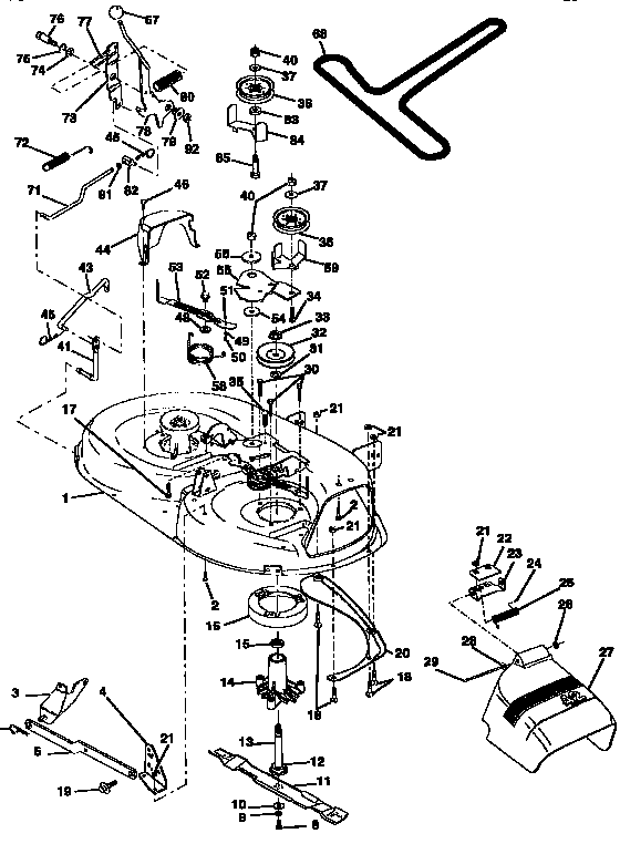 Mower Diagram and Parts List for 917257632  Craftsman Lawn Tractor
