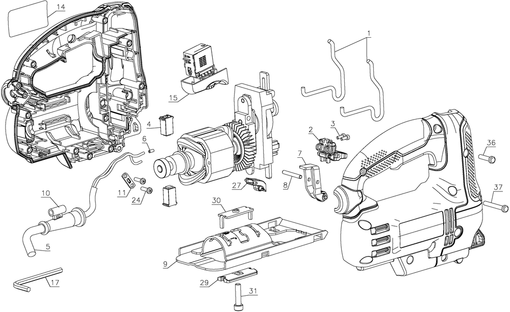 Diagram Diagram and Parts List for CMES612 Type 1 Craftsman Jig Saw