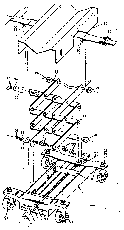 Unit Diagram and Parts List for 1152  Craftsman Jack