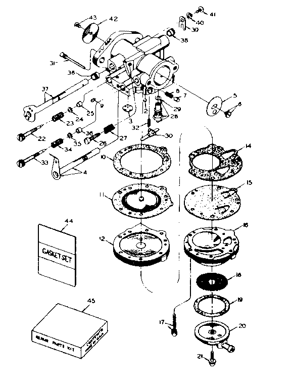 Carburetor Diagram and Parts List for 91760020  Craftsman Chainsaw
