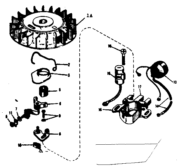 Magneto No. 610667 Diagram and Parts List for 143123071  Craftsman Engine