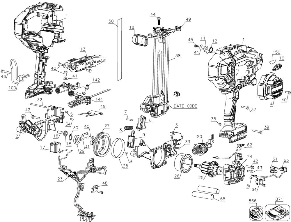 Diagram Diagram and Parts List for CMCN618NB Type 1 Craftsman Nailer