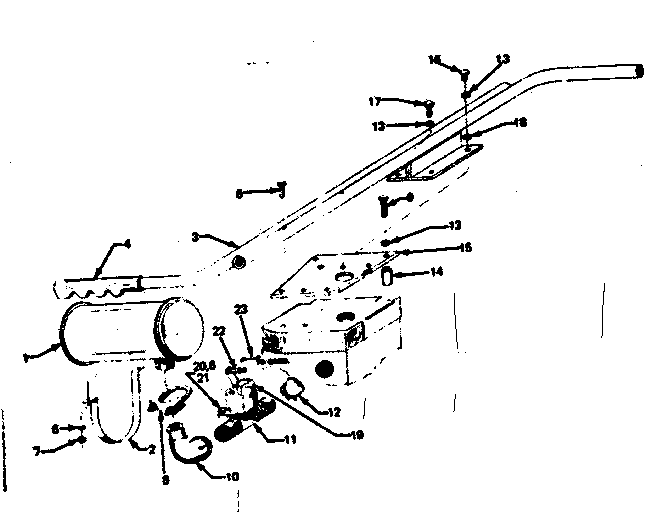 Handle & Muffler Diagram and Parts List for 580321851  Craftsman Engine