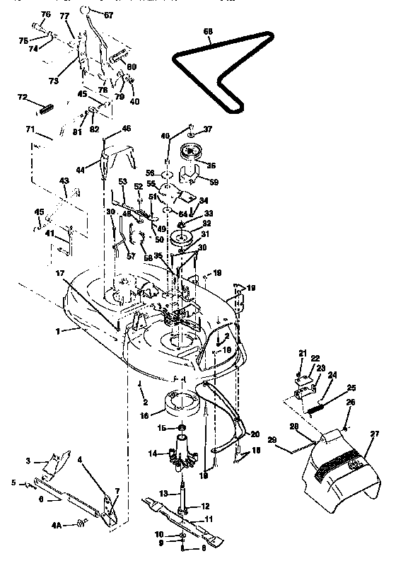 Mower Diagram and Parts List for 917257572  Craftsman Lawn Tractor