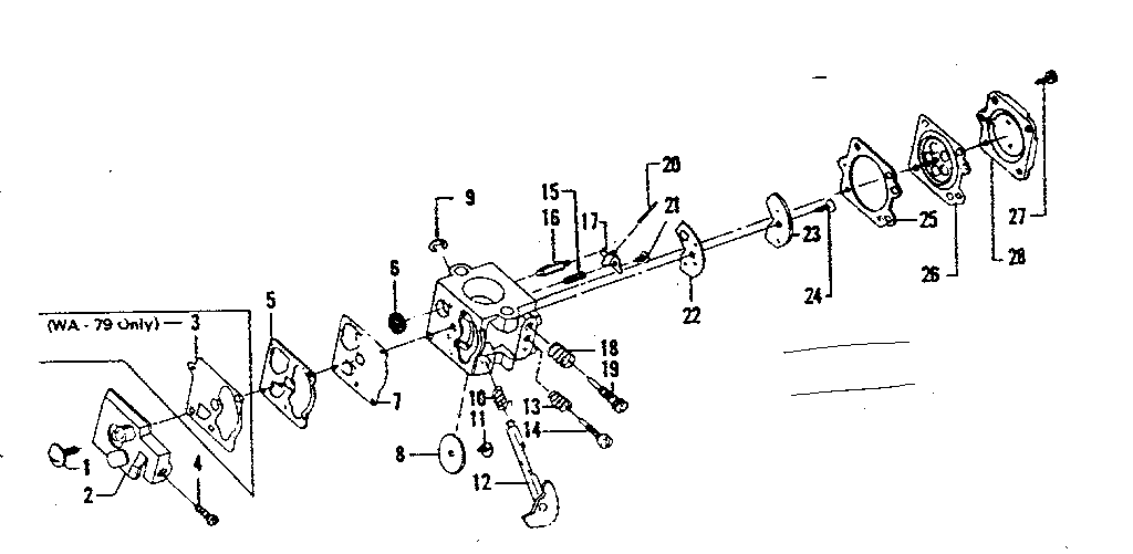 Throttle Assembly Diagram and Parts List for 234795410  Craftsman Trimmer