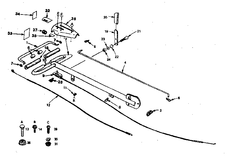 Control Group Diagram and Parts List for 917299650  Craftsman Tiller