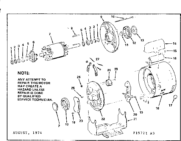 2 H.p. Belted Fan & Blower Capacitor Start A.c. Motor Diagram and Parts List for 11319721  Craftsman Miscellaneous