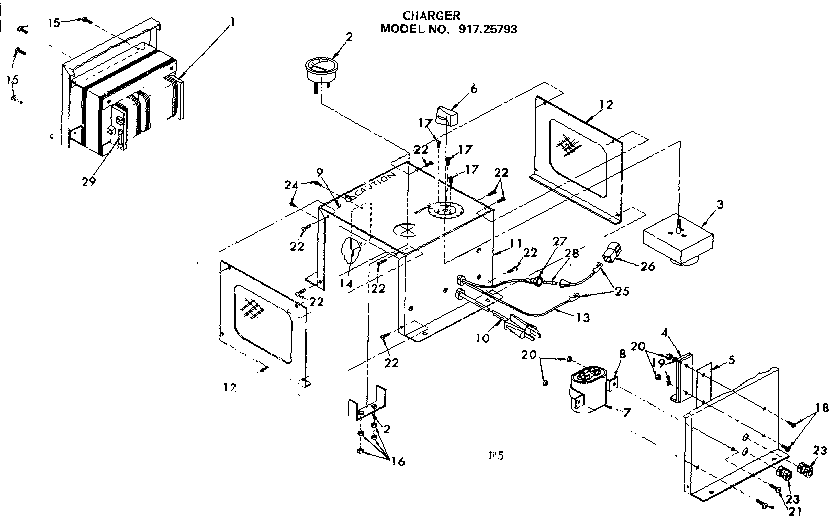 Charger Diagram and Parts List for 91725793  Craftsman Lawn Tractor