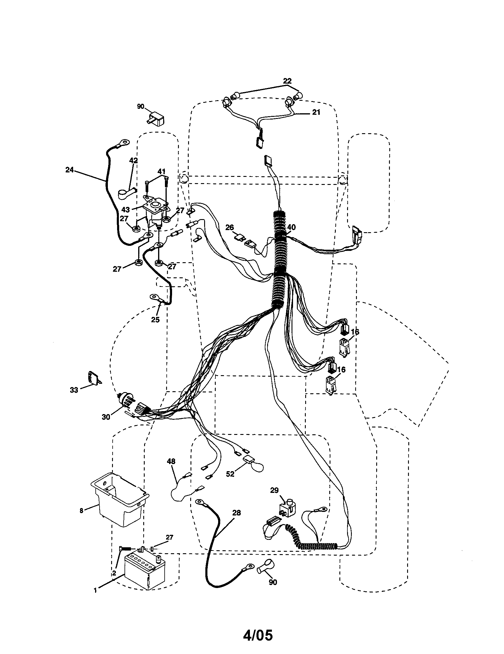 Electrical Diagram and Parts List for 917277491  Craftsman Lawn Tractor