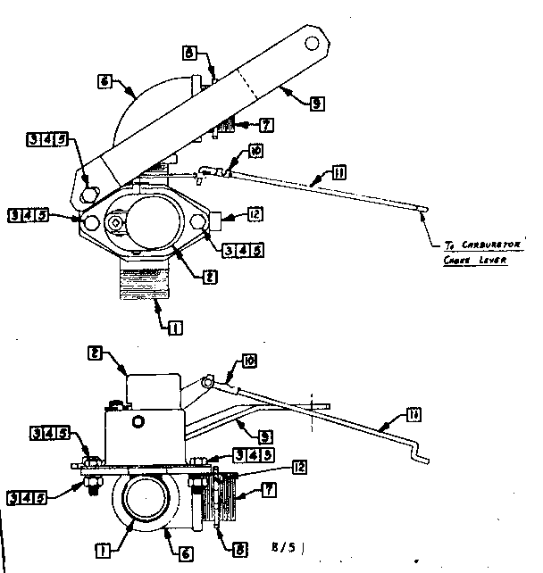 Choke Assembly Diagram and Parts List for 58031891  Craftsman Engine