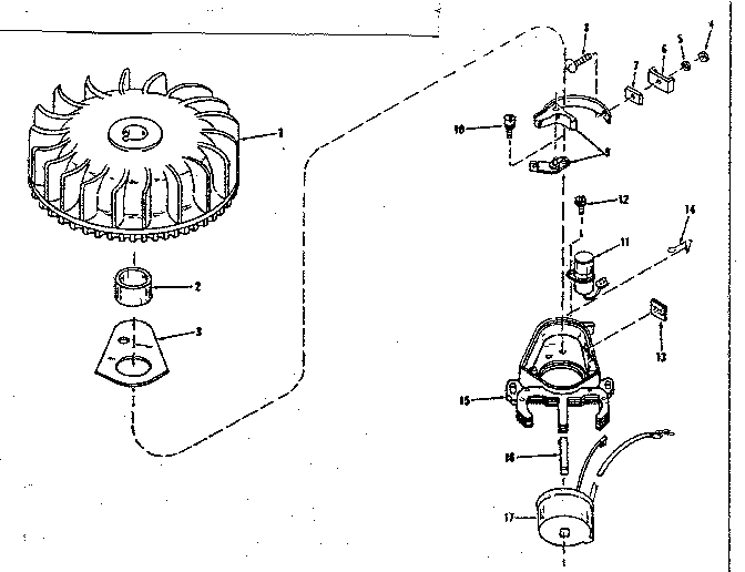 Magneto (wico Fw - 2617) Diagram and Parts List for 14365250  Craftsman Engine