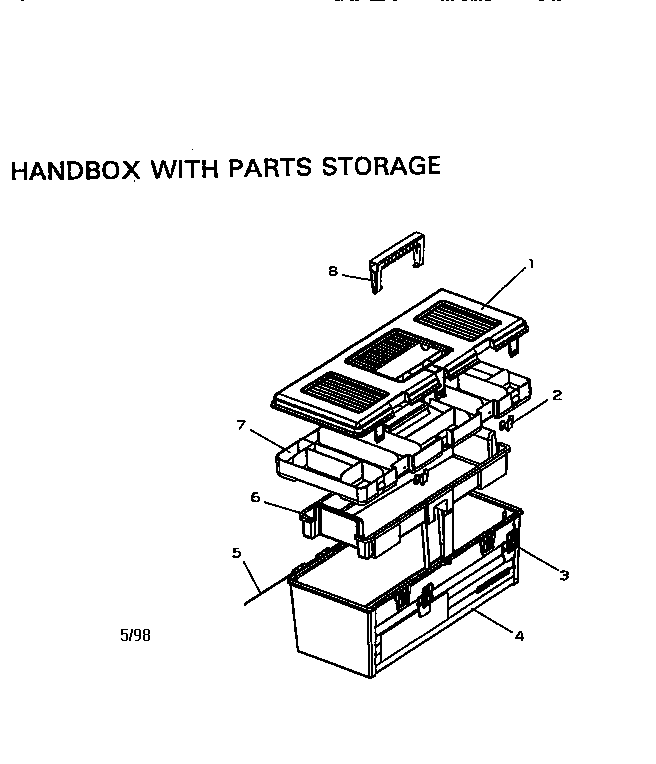 Handlebox With Parts Storage Diagram and Parts List for 706654060  Craftsman Tool Stand & Cart