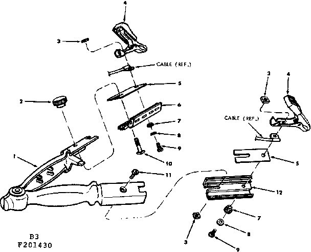 Handle Assembly Diagram and Parts List for 113201430  Craftsman Welder
