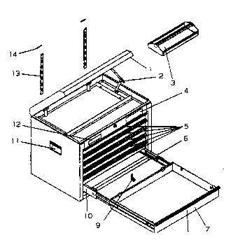 Chest Diagram and Parts List for 706593892  Craftsman Tool Stand & Cart