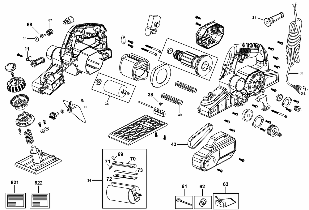 Diagram Diagram and Parts List for CMEW300 Type 1 Craftsman Planer Jointer