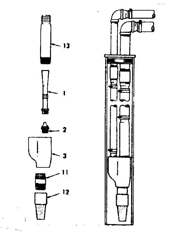 Double Pipe Jets Diagram and Parts List for 390251900  Craftsman Water Pump