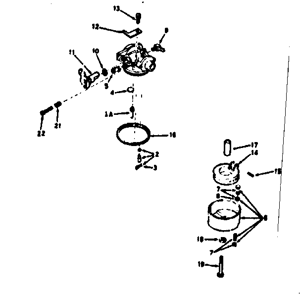 Carburetor Diagram and Parts List for 143224402  Craftsman Engine