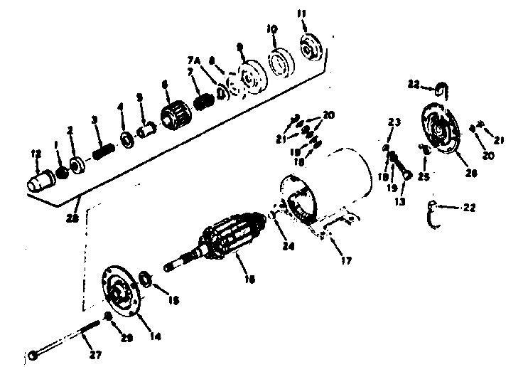 Starter Motor Diagram and Parts List for 143226102  Craftsman Engine