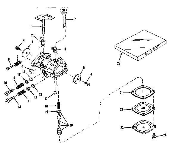 Carburetor No. 630894 (power Products) Diagram and Parts List for 143521071  Craftsman Engine