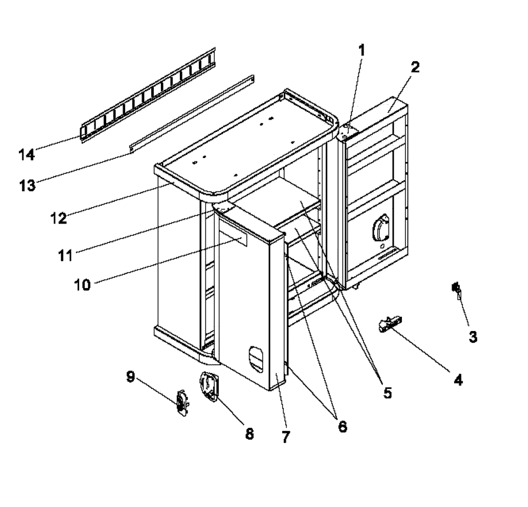 Tool Chest Parts Diagram and Parts List for 706591751  Craftsman Tool Stand & Cart