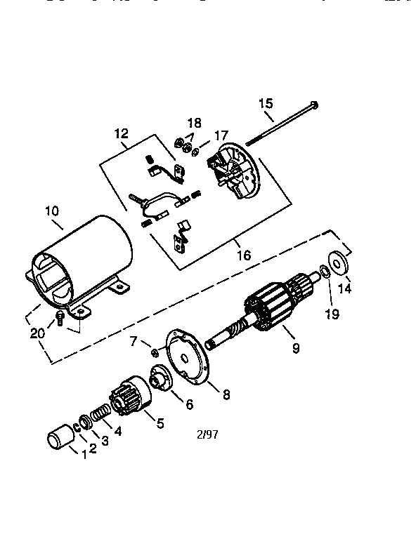 Starter Motor 35763a (71/143) Diagram and Parts List for 143416032  Craftsman Engine