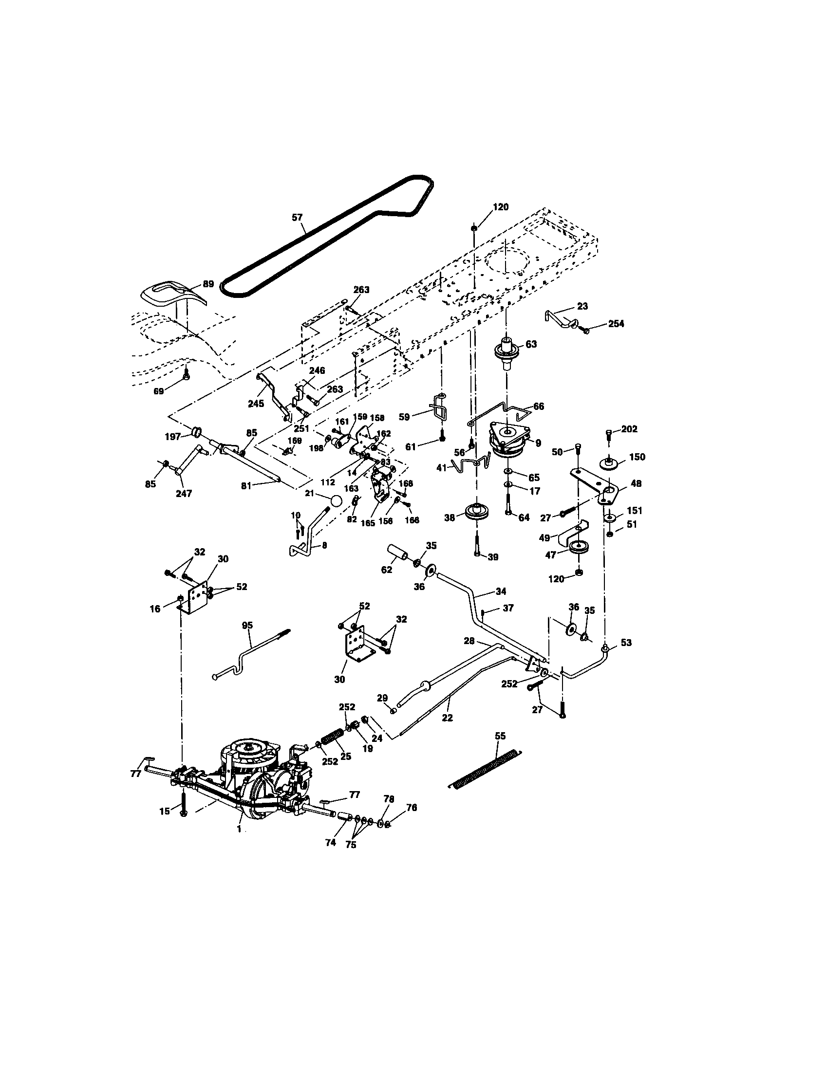 Ground Drive Diagram and Parts List for 917275641  Craftsman Lawn Tractor