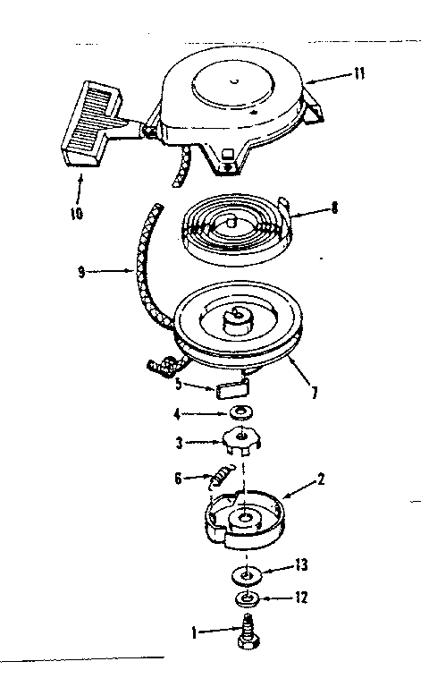 Rewind Starterno. 590374 Diagram and Parts List for 143534042  Craftsman Engine