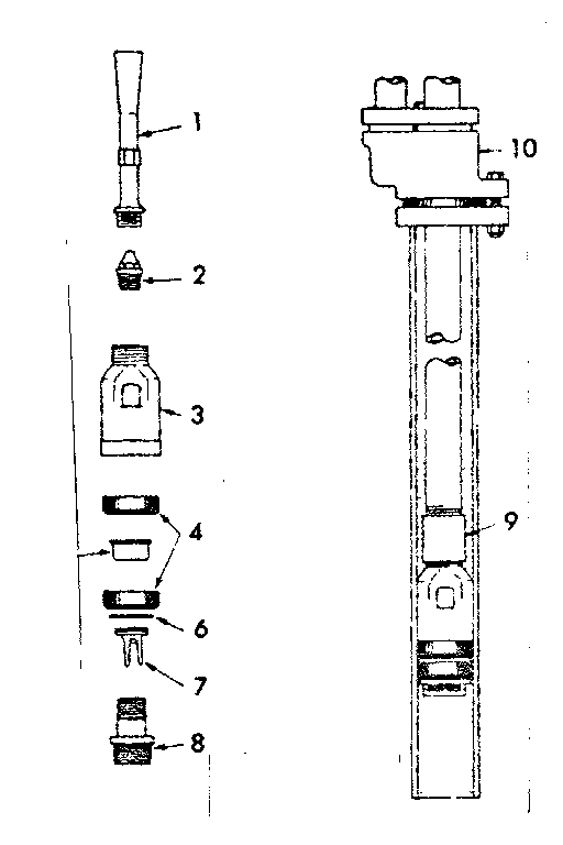 Single Pipe Jets Diagram and Parts List for 39025160  Craftsman Water Pump