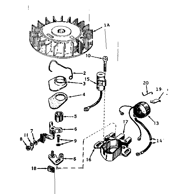 Magneto No. 610689a Diagram and Parts List for 143577012  Craftsman Engine