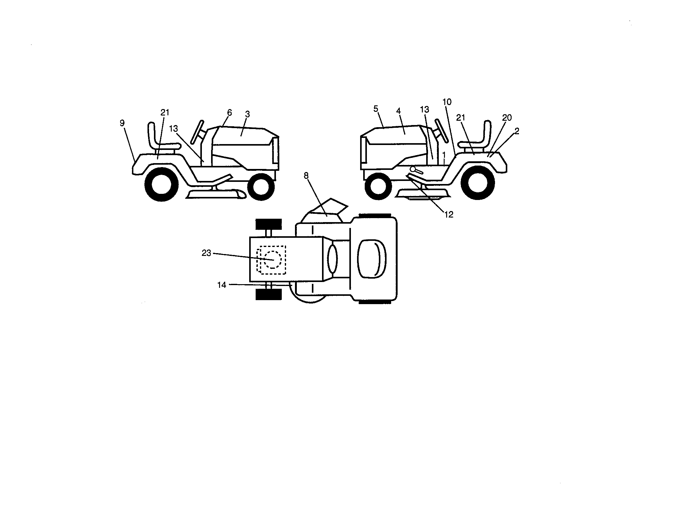 Decals Diagram and Parts List for 917270761  Craftsman Lawn Tractor