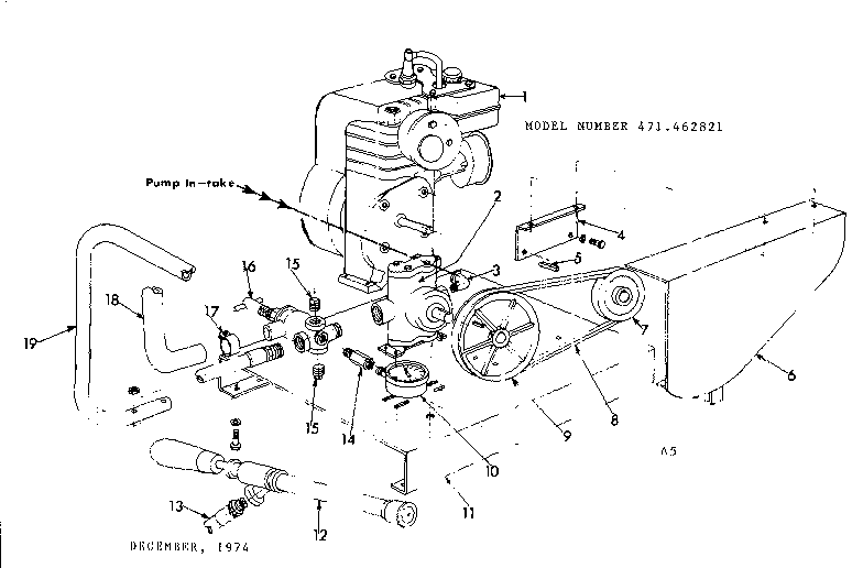 Engine Diagram and Parts List for 471462821  Craftsman Pressure Washer