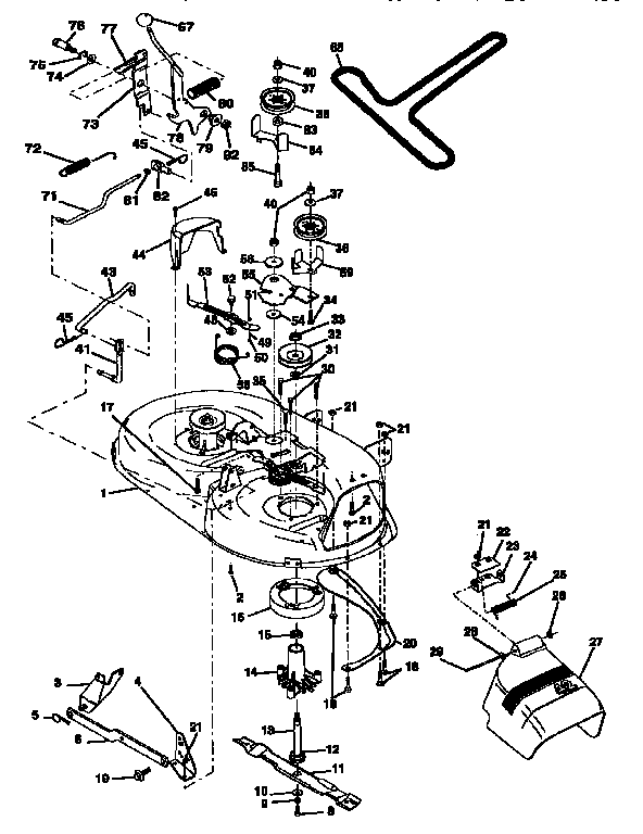 Mower Diagram and Parts List for 917252502  Craftsman Lawn Tractor