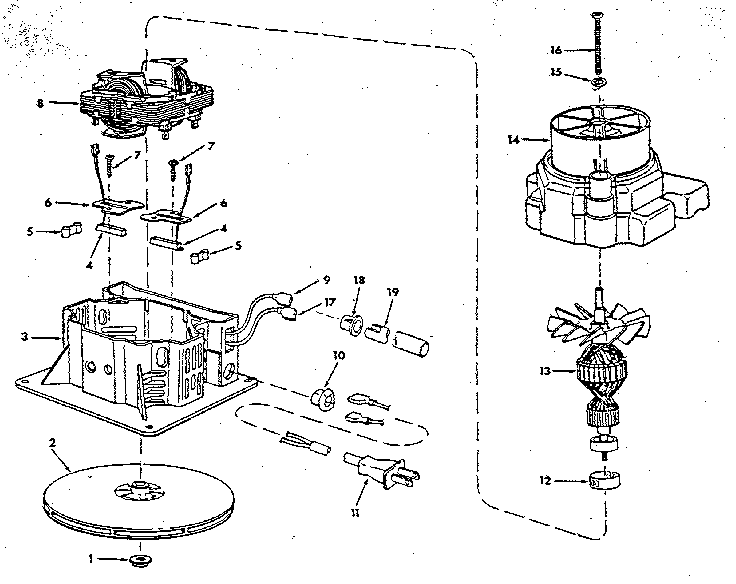 Unit Parts Diagram and Parts List for 816652  Craftsman Power Motor