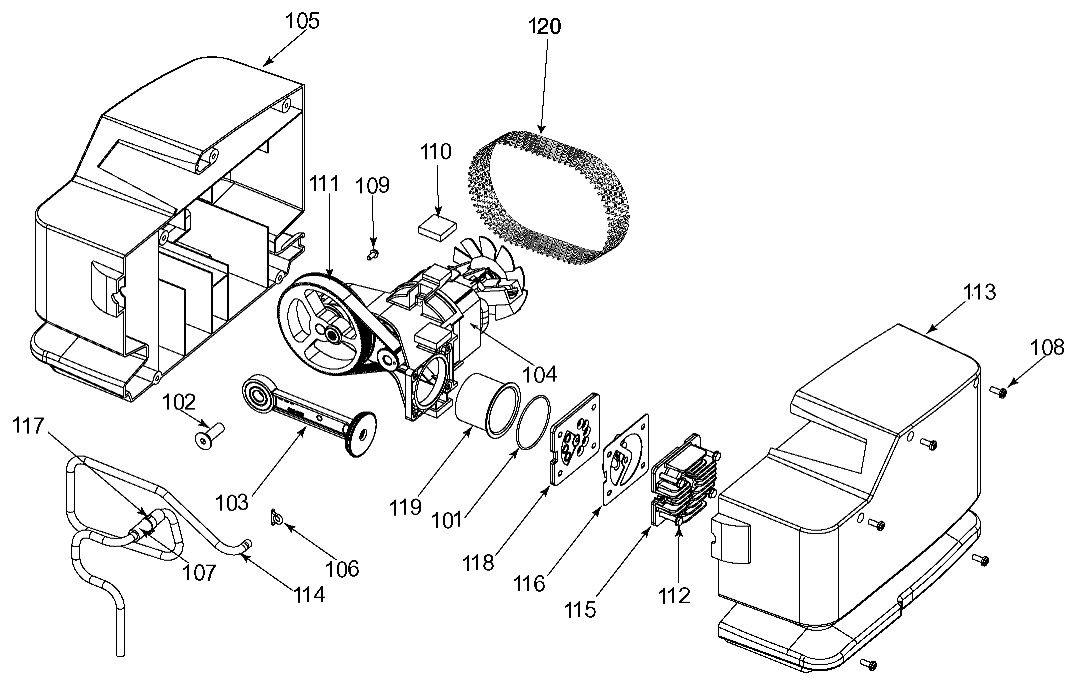 PUMP Diagram and Parts List for 919-16724 Type 1 Craftsman Compressor