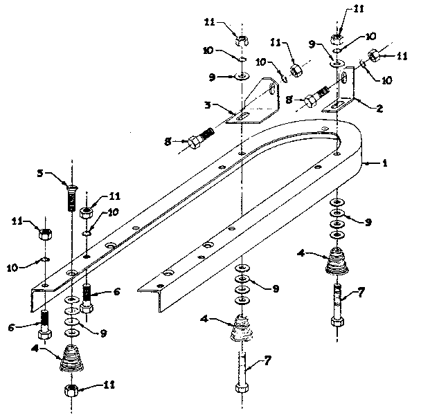 Engine - Generator Mounting Base Diagram and Parts List for 58031380  Craftsman Generator