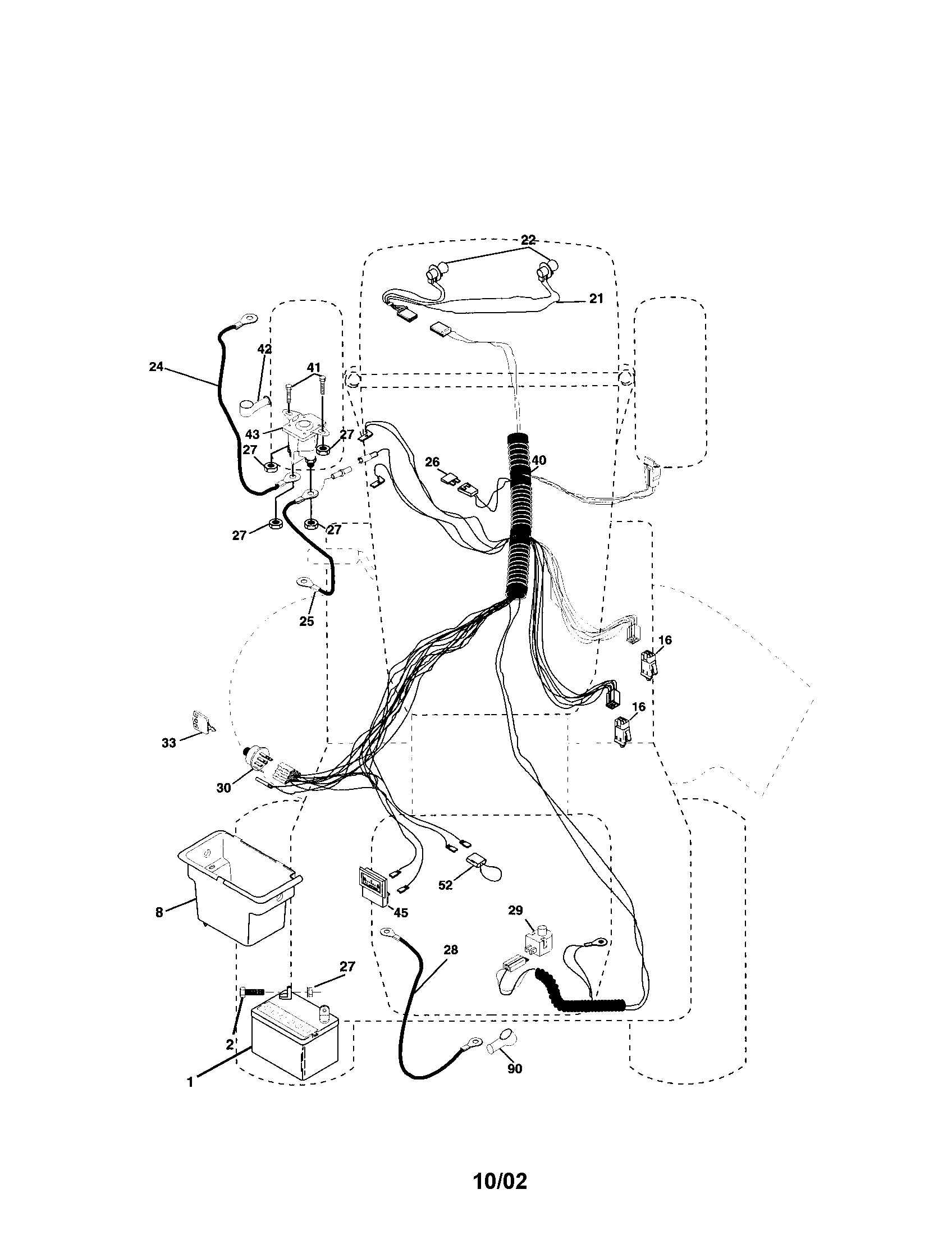 Electrical Diagram and Parts List for 917272760  Craftsman Lawn Tractor