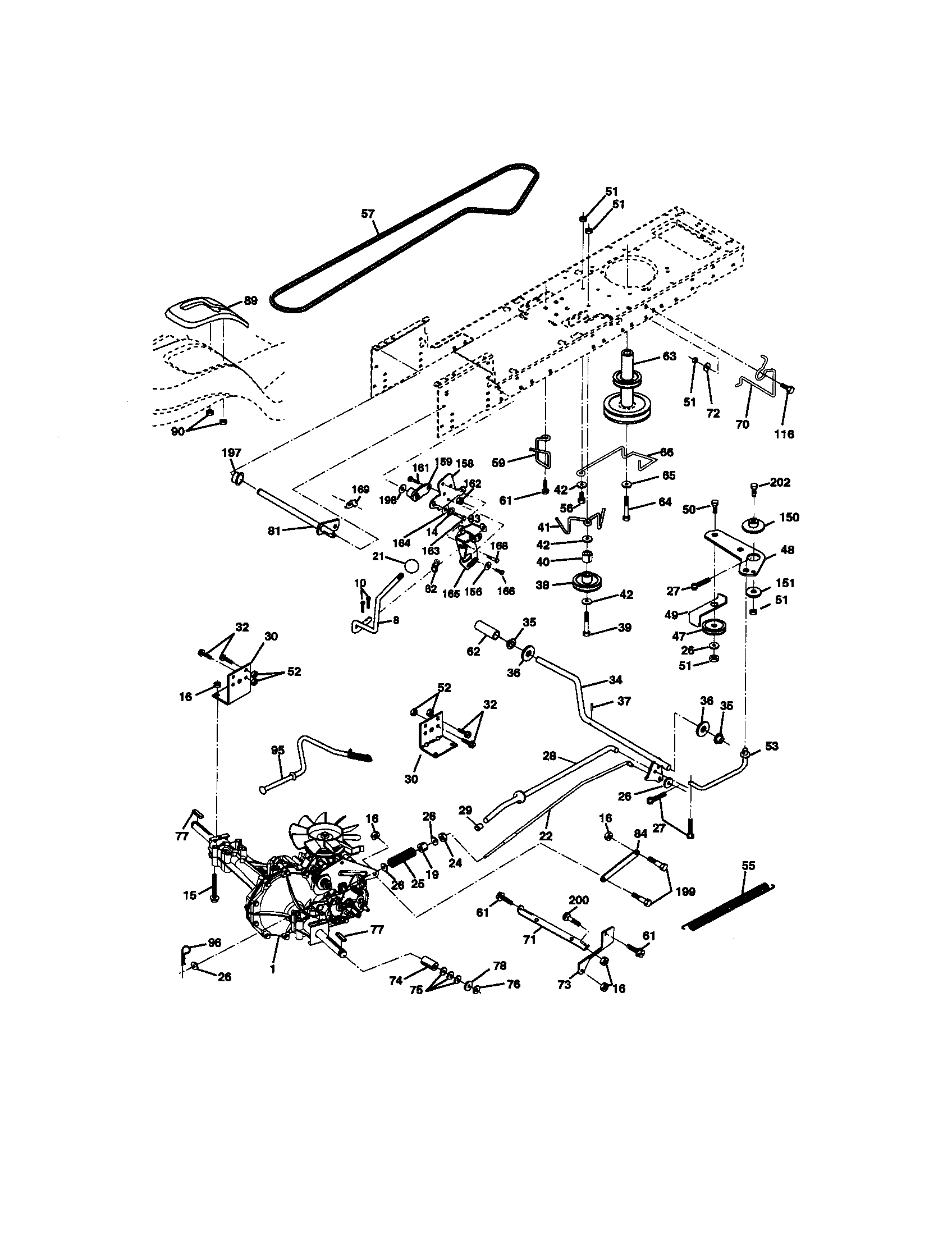 Ground Drive Diagram and Parts List for 917270742  Craftsman Lawn Tractor