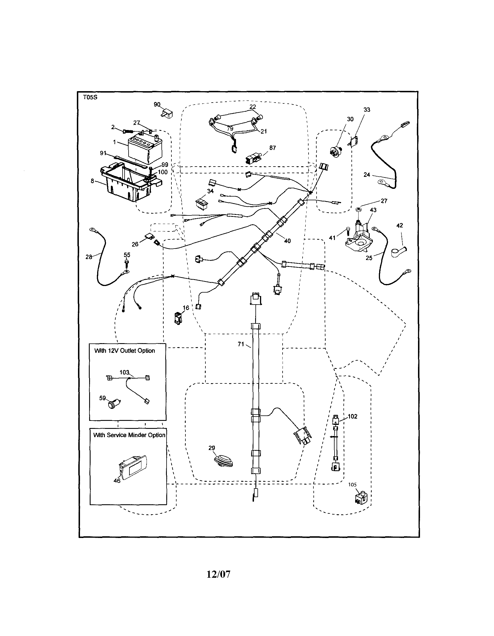 Electrical Diagram and Parts List for 917286260  Craftsman Lawn Tractor
