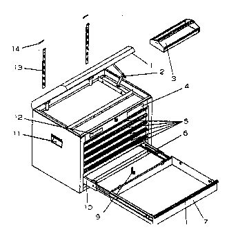 Chest Diagram and Parts List for 706593151  Craftsman Tool Stand & Cart
