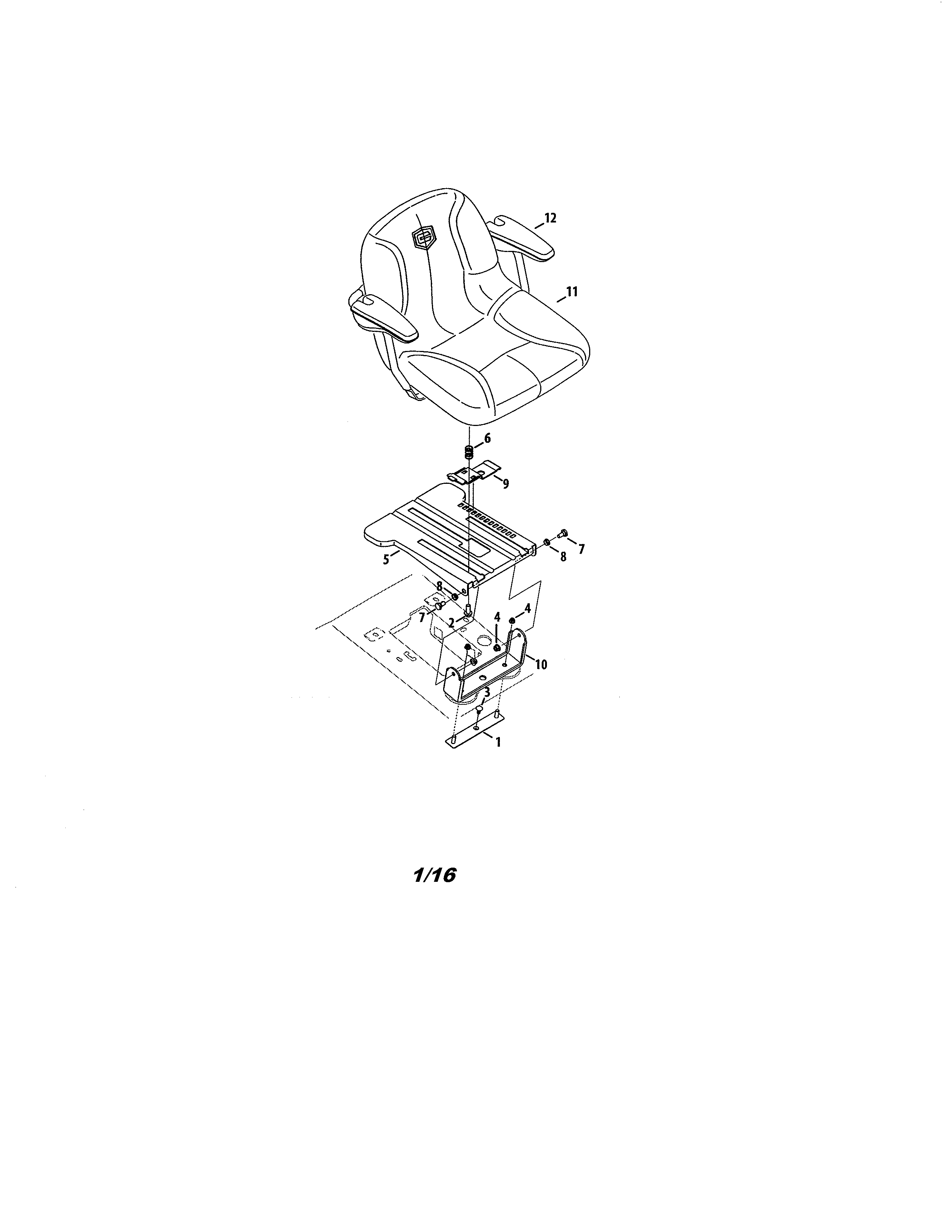 Seat Diagram and Parts List for 247204470  Craftsman Lawn Tractor
