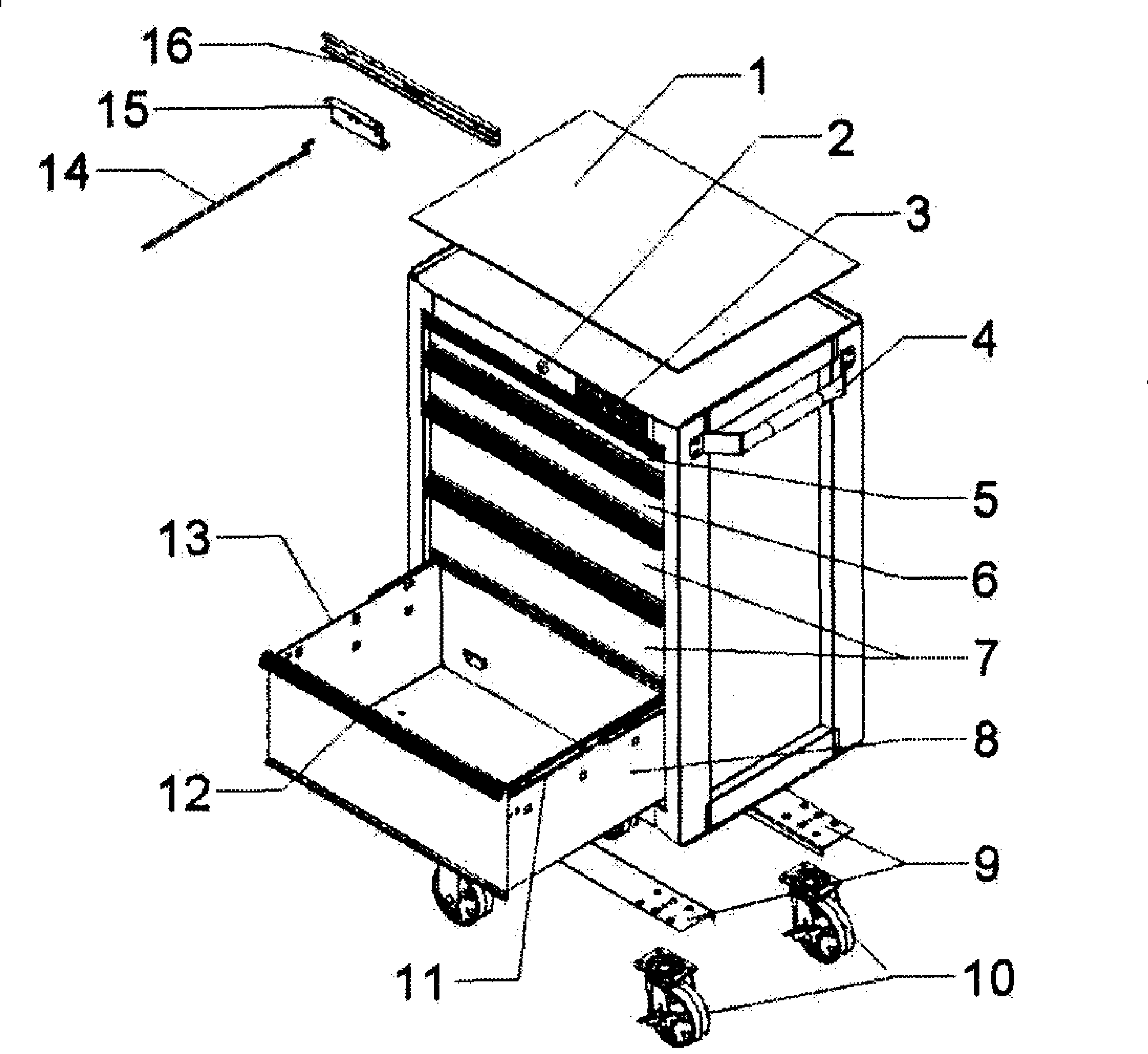 Tool Chest Diagram and Parts List for 706377120  Craftsman Tool Stand & Cart